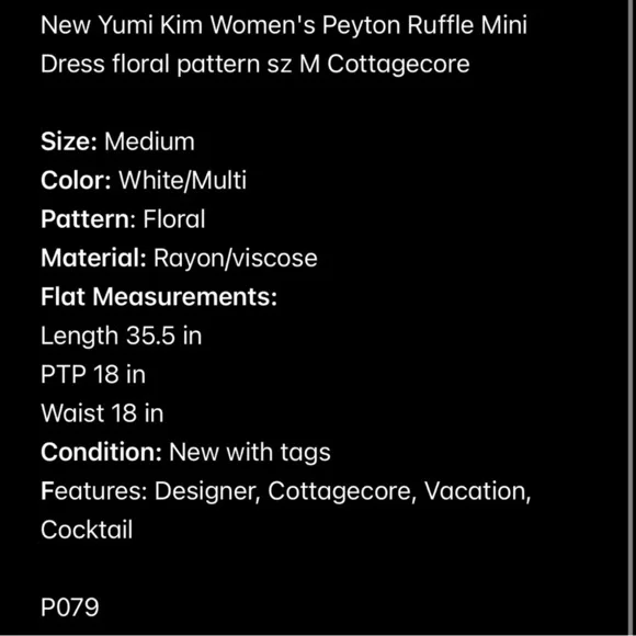 New Yumi Kim Peyton Ruffle Mini Dress Floral Cottagecore Women's Size Small - Picture 14 of 14